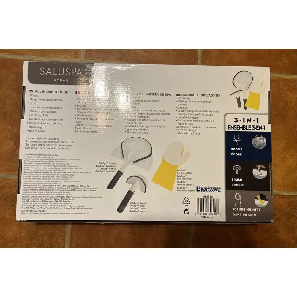 Bestway SaluSpa All In One 3 Piece Cleaning Tool Accessory Set for Hot Tub‎ Spa